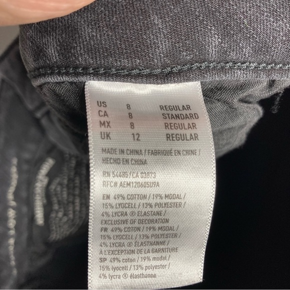 American Eagle Outfitters super low jegging black Gray size 8 - Picture 9 of 11
